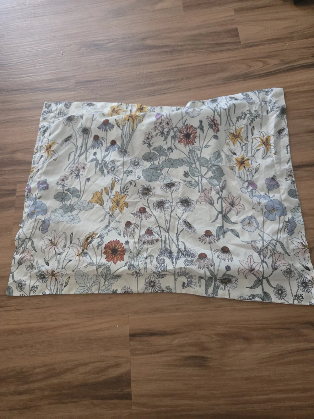 4/$15 Vintage Boho Bedroom Home Decor Floral Cotton Pillow Sham in Cream